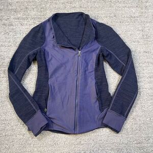 Lululemon Purple Fitted Athletic Zip Up Asymmetrical Jacket